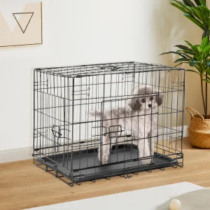 Double Door Folding Metal Dog Cage